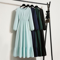 Nouvelle Robe Longue Ample et Élégante pour Femme, Grande Taille, Respirante, à Motif Floral, Amincissante à la Taille, Printemps-Automne, Idéale pour l'Aïd, le Ramadan et les Occasions Islamiques
