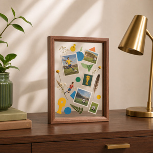 MDF Wood DIY A3 <strong>Square</strong> 6x8 Photo <strong>Frame</strong> Tabletop Wall Hanging Farmhouse Botanical Home Decor Lightweight Durable - Product Image 2