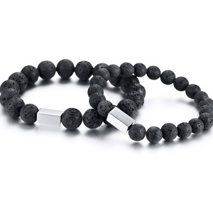 Hot New Gold Plated Natural Stone <span class=keywords><strong>Rock</strong></span> Difusor de aceite esencial Healing Stretch <span class=keywords><strong>Lava</strong></span> <span class=keywords><strong>Rock</strong></span> Bracelet Custom Ajustable Beaded Charm - Product Image 4