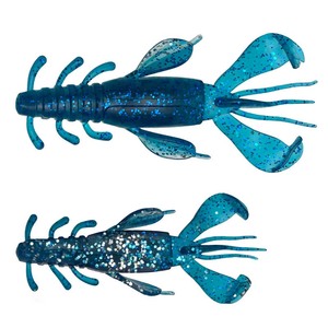 Grande crevette souple bicolore avec tentacules 10cm/10g, en PVC haute élasticité, avec rainure dorsale et paillettes intégrées, leurre réfléchissant - Product Image 1