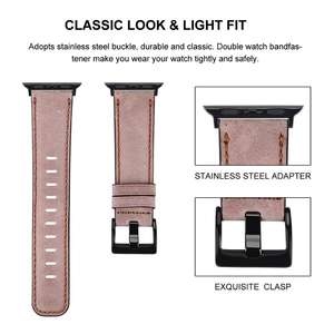 <span class=keywords><strong>Cinturino</strong></span> in vera <span class=keywords><strong>pelle</strong></span> Vintage retrò in cera d'olio per <span class=keywords><strong>Apple</strong></span> Watch Series 5 4 3 2 1 - Product Image 3