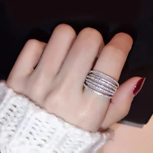 Anello a strati con linee intrecciate, elegante e romantico, accessorio di moda per donna, da indossare tutti i giorni, stile moderno - Product Image 6