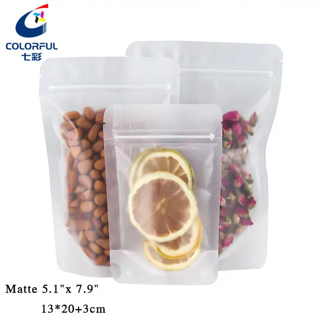 RTS 100 pz 5.1 "x 7.9" opaca custodia richiudibile con chiusura a Zip sacchetti per alimenti per il confezionamento di Snack spezie per tè saponi per alimenti per animali domestici