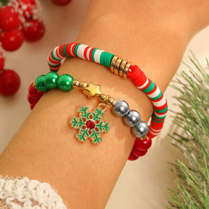 Nuevo producto transfronterizo, Conjunto Europeo Americano, regalo de Navidad de Papá Noel, pulsera de aleación hecha a mano colorida a la moda - Product Image 6