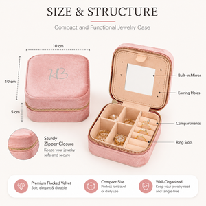 High End Velvet Portable Jewelry Box Square Exquisite Storage for Earrings Necklace Ring New Jewelry Collection - Product Image 5