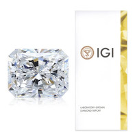 Diamante Cultivado en Laboratorio con Certificado IGI, Corte Radiante de 5 Quilates, D E VVS2 VS1, Corte Excelente, CVD, para Joyería