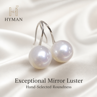 Élégantes boucles d'oreilles clous en perles d'eau douce Edison blanches rondes de qualité AAA de 10-11 mm en argent S925 pour femmes