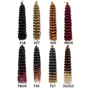 Venta al por mayor Venta caliente 22 pulgadas 100g Sintético <span class=keywords><strong>de</strong></span> onda profunda Trenzado <span class=keywords><strong>de</strong></span> ganchillo <span class=keywords><strong>Pelo</strong></span> colorido <span class=keywords><strong>para</strong></span> africano - Product Image 6
