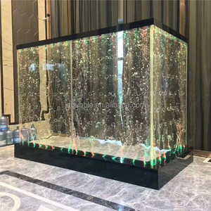 Moderna Pared de Burbujas de Agua Acrílica de 2 Paneles con Estructura de Marco Translúcido, Separador de Ambientes con Iluminación LED - Product Image 5