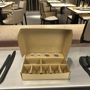 Boîte en papier kraft brun avec séparateurs, boîte à emporter multifonctionnelle pour sauce, poulet frit, hamburger, sushi, spécifications en aluminium - Product Image 2