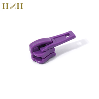Taille personnalisée, multicolore, fermeture à glissière à verrouillage automatique pour bricolage accessoire de vêtement, extracteur de fermeture à glissière en nylon violet avec matière plastique