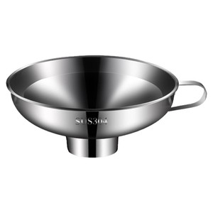 Stainless Steel Wide Mouth Funnel 11cm 15cm SUS304 For Oil Salad Sauce Jam Packaging - Product Image 1