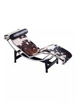 Chaise longue vintage minimaliste en cuir véritable pour salon, balcon, bureau, sieste, détente
