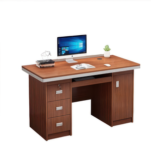 Classic Wooden Executive Office <strong>Desk</strong> with Locking Drawers, <strong>Large</strong> Computer Table with Storage Cabinet - Product Image 6