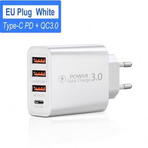 Custom Multi-Port 25W <b>USB</b>-<b>C</b> Charger <b>Adapter</b> Durable PVC Material Fast PD & QC Charge for iPhone 12-16 Samsung S24-S22 EU <b>Plug</b> - Product Image 3