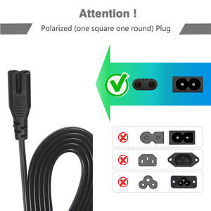 EU Schuko to IEC C7 Power <b>Cable</b> 2.5A 250V Polarized <b>Figure</b>-<b>8</b> Connector for TV Monitor Audio Equipment - H03VV-F 2G0.75mm² - Product Image 2