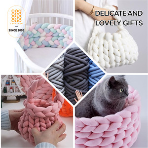 1000G Chunky Core Polyester Fil Épais Doux Grand Fil Tubulaire À <span class=keywords><strong>Tricoter</strong></span> À La Main Motif Fantaisie pour DIY Couvertures <span class=keywords><strong>Tapis</strong></span> Oreiller - Product Image 2