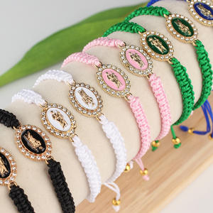 Pulsera de la Virgen María, Colorida, Chapada en Oro, Hecha a Mano, Joyería Católica para Mujeres y Niñas, Regalo, Pulsera Ajustable - Product Image 2