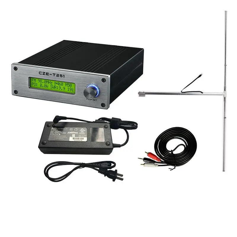 Transmissor wireless de antena rádio fm, 25w, estação de rádio fm