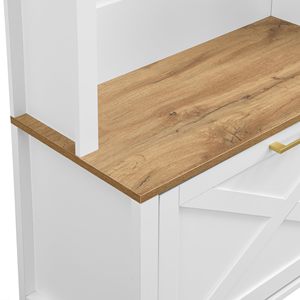 SENYU Modern Entryway <b>Hall</b> Tree with Shoe <b>Rack</b> and Hooks, Wood Bench, 3 Hooks, 2 Shelves, Freestanding <b>Coat</b> <b>Rack</b> - Product Image 6