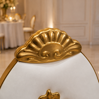Chaise de banquet de luxe en acier inoxydable doré, dossier ovale sculpté, pour mariage, salle à manger, événements, location, hôtel