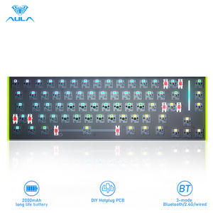 <span class=keywords><strong>Teclado</strong></span> mecánico de tres modos personalizado AULA F3267 con 67 teclas interruptores de madera gris RGB intercambiables en caliente V3 teclas grandes afinadas - Product Image 3