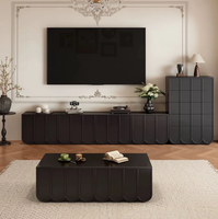 Ensemble meuble TV et table basse moderne et épuré pour petits appartements, design raffiné, meuble d'appoint sur pied