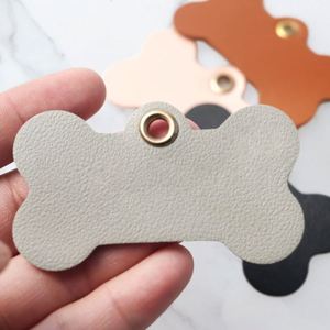 PU Leather Bone Shape Pet ID <b>Tags</b> Dog <b>Cat</b> Pet Name Label Identification <b>Tags</b> for Pet Name Craft - Product Image 4