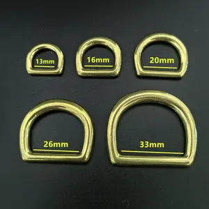 solid brass d ring seamless casting brass D ring 13mm 16mm 20mm 26mm 38mm 50mm