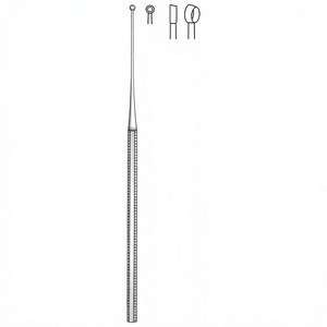 Curette Buck 16,5 cm / 6-1/2 pouces Fig. Curette chirurgicale en acier inoxydable 00 Sharp, instrument médical pour curettage de précision - Product Image 1