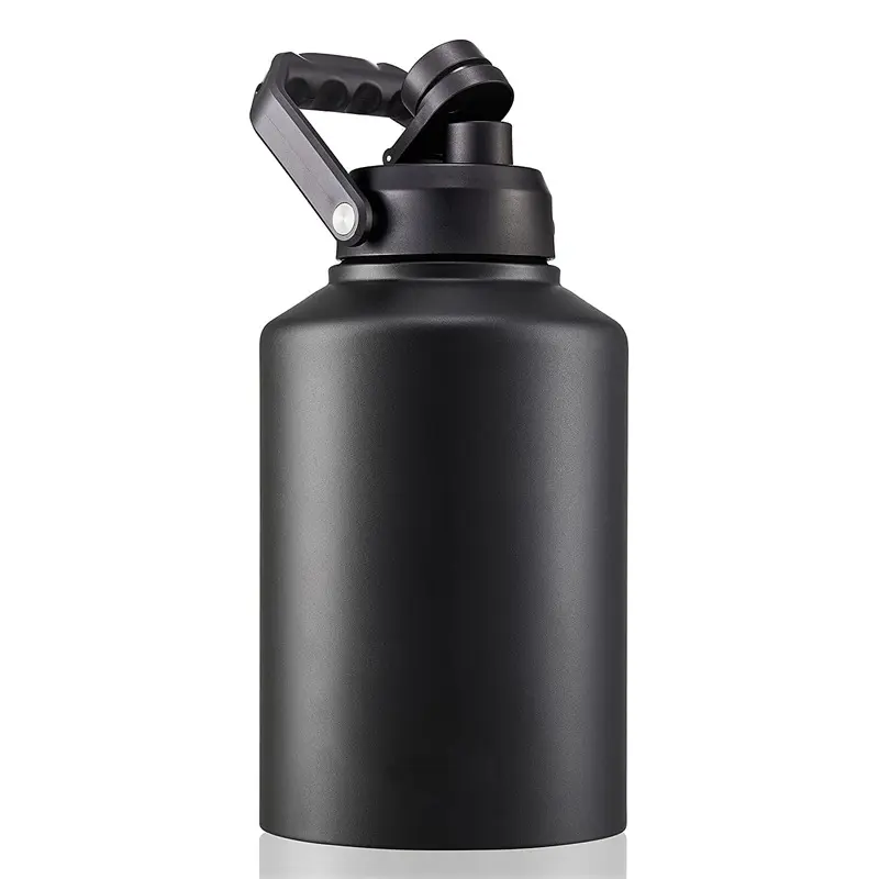 Açık büyük kapasiteli 1 galon su sürahisi sürahi spor spor Flask 128oz Metal okul paslanmaz çelik su saplı şişe