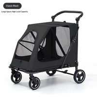 Grande poussette pliable en métal pour animaux de compagnie, avec maille respirante et roues, pour chiens âgés ou handicapés, idéale pour les voyages en extérieur, design portable