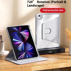 720 độ xoay Acrylic Bìa bút khe cắm chống rơi chống sốc máy tính bảng Pad bảo vệ trường hợp bìa cho iPad Pro máy tính bảng 9.7 10.2 11 - Product Image 6