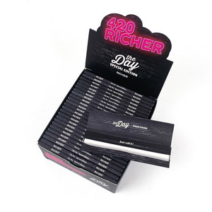 Papiers à rouler personnalisés avec logo de marque, vente en gros, accessoires pour fumeurs OEM, papier de riz non blanchi - Product Image 2
