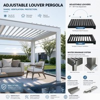 Pergola motorisée extérieure en aluminium à lames orientables avec télécommande, structure thermolaquée, design bioclimatique