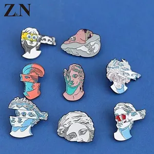 MOQ Rendah Lencana Logam Tas Pakaian Glitter Anime Kartun Dekorasi Promosi Hadiah Souvenir Kerah Lembut Enamel Pin Lencana