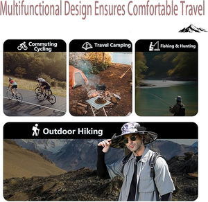 Topi Memancing Bertepi Lebar yang Dapat Diisi Ulang dengan Kipas Tenaga Surya untuk Berkemah, Dilengkapi 2 Panel Surya & Perlindungan UV untuk Pria Wanita - Product Image 4