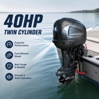 Motor tempel diesel 40HP 4 tak berpendingin air, anti korosi, tugas berat untuk kapal pemancing