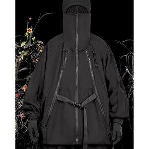 Niepce Inc Streetwear Techwear Chaqueta cortavientos con cremallera para hombre con capucha a prueba de viento para otoño - Product Image 3