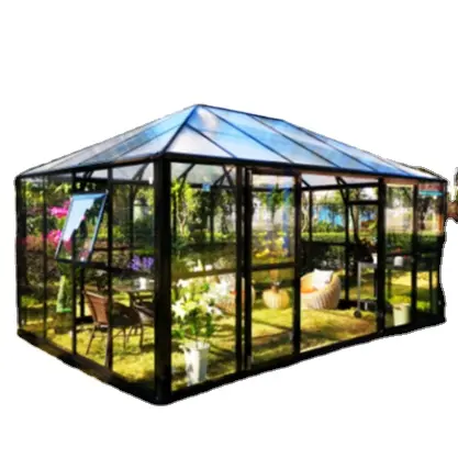 Morden Aluminum Prefab Outdoor Veranda tempered glass garden sun room for Patio