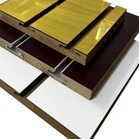 Panneaux MDF rainurés et à fentes pour murs à lattes, finition haute brillance, avec miroir intégré