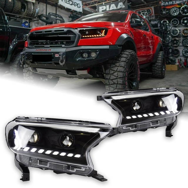 For Ranger 2016-2020 Everest Dynamic Signal LED Head Lamp DRL Projector Lens 6000K 25W 2500 Lumens