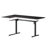 Bureau debout réglable en hauteur, design moderne, électrique, à moteur unique, 2 pieds, en forme de L