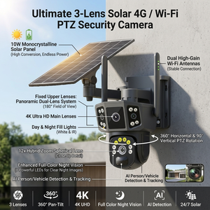 Caméra de sécurité solaire CMOS 4MP, vision nocturne, suivi de mouvement humain, stockage sur carte SD, application intelligente <span class=keywords><strong>V380</strong></span>, 4G, aucune alimentation/réseau requis - Product Image 5