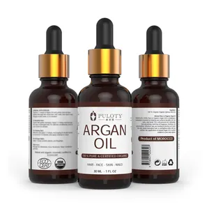 Aceite de argán puro para el cuidado de la piel, aceite para el cabello de marca privada, 30ml