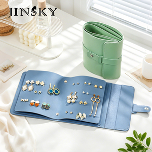 JINSKY Portable Travel Earring Storage Bag Jewelry Organizer Pouch For <b>Bracelet</b> Earring Studs - Product Image 5