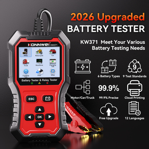 Testeur de batterie et de relais <span class=keywords><strong>2</strong></span>-en-1 KONNWEI KW371 pour batteries au plomb-acide, AGM, GEL, EFB, lithium, relais <span class=keywords><strong>4</strong></span> broches et 5 broches 12V 24V - Product Image 3