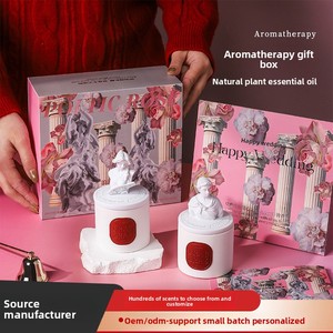 Coffret Cadeau Bougie Aromatique en Cire de Soja Faite à la Main avec Pot en Pierre – Décoration Créative et Élégante pour Mariages, Fêtes, Nouvel An – Souvenir de Luxe - Product Image 2