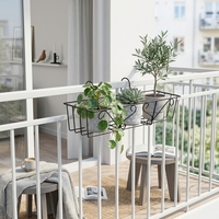 Support de pot de fleurs suspendu en métal robuste pour balcon, terrasse, clôture et jardin