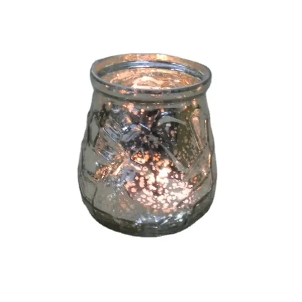 Venta al por mayor de oro de mercurio votivos titular de vidrio tarro vela contenedor